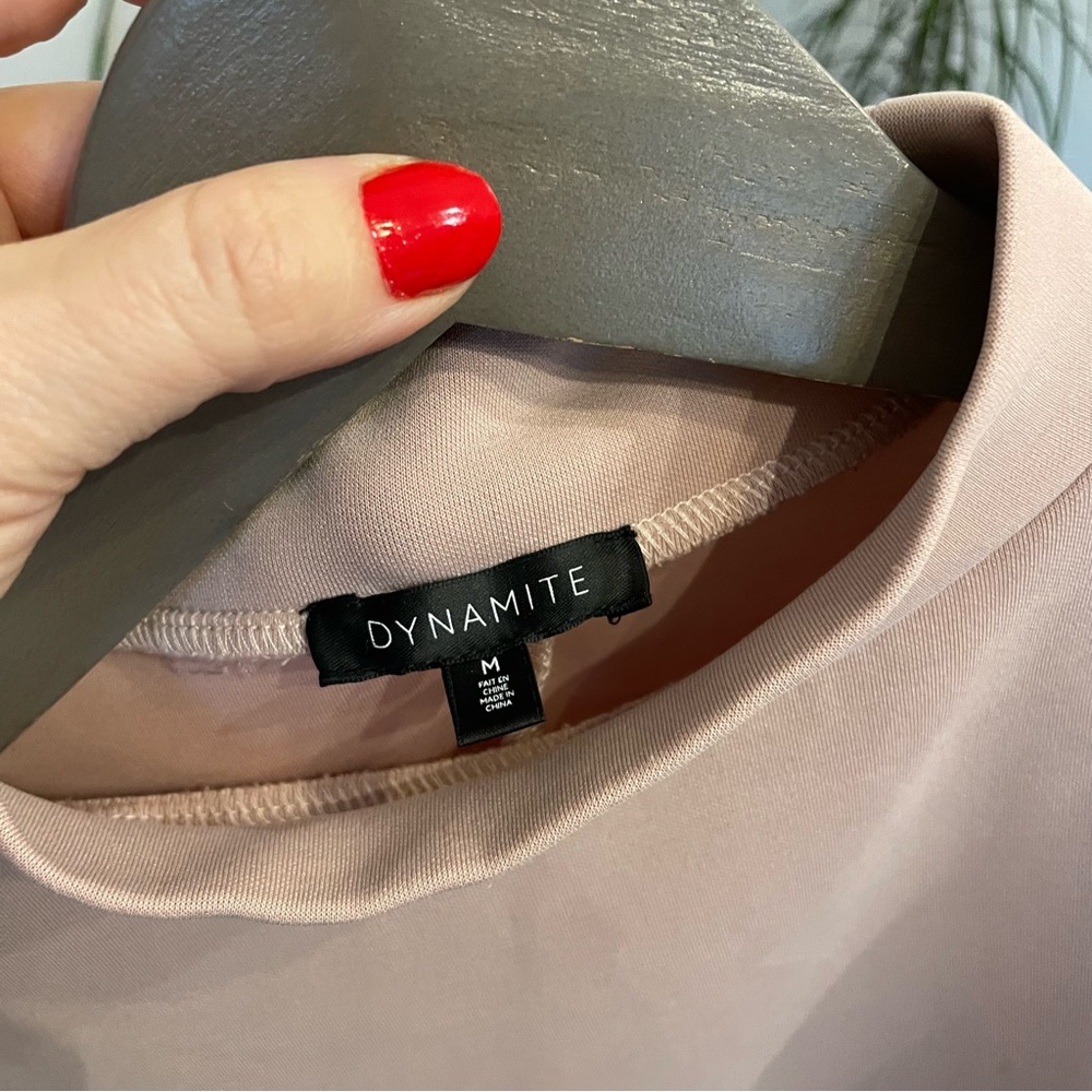 Dynamite Cold Shoulder Top, Blush- size Medium - Picture 3 of 5